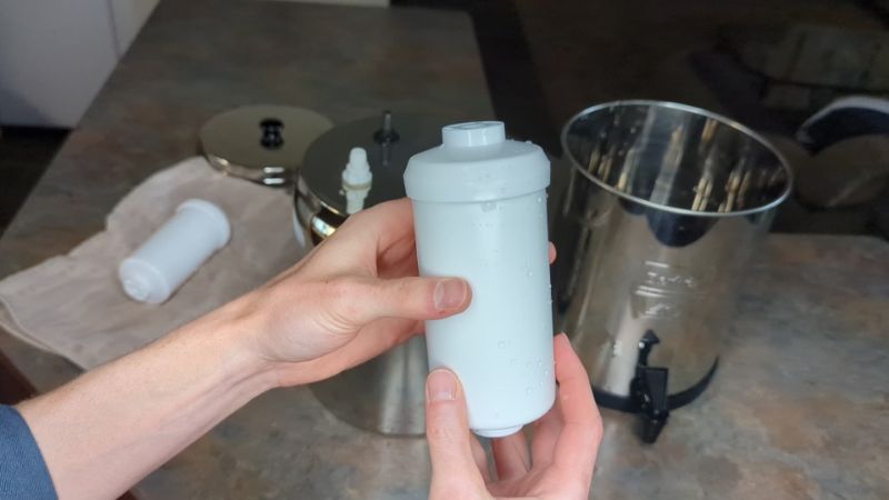 Holding a Berkey fluoride filter