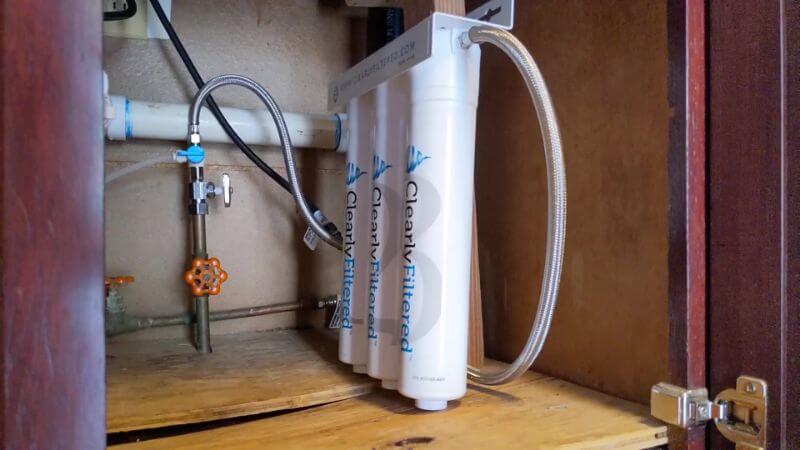 Clearly filtered under sink direct connect water filter system