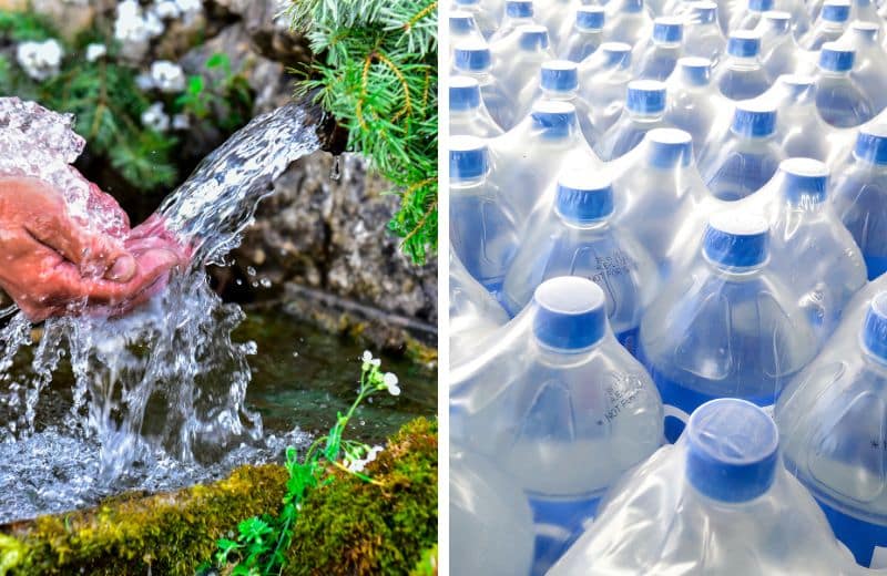 bottled spring water