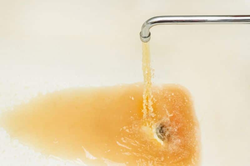 yellow tap water