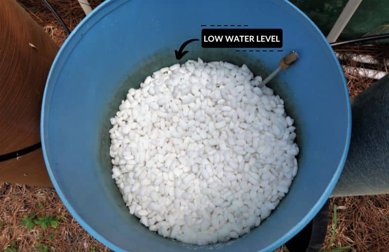 low water level in water softener brine tank