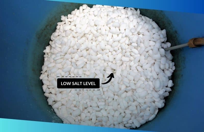 low salt in softener brine tank