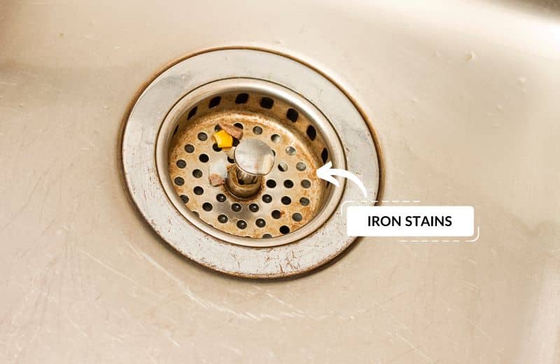 Iron stains in sink