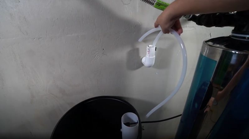 Connect overflow drain hose