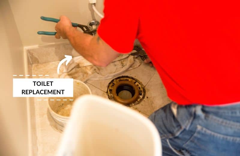 Replacing a toilet