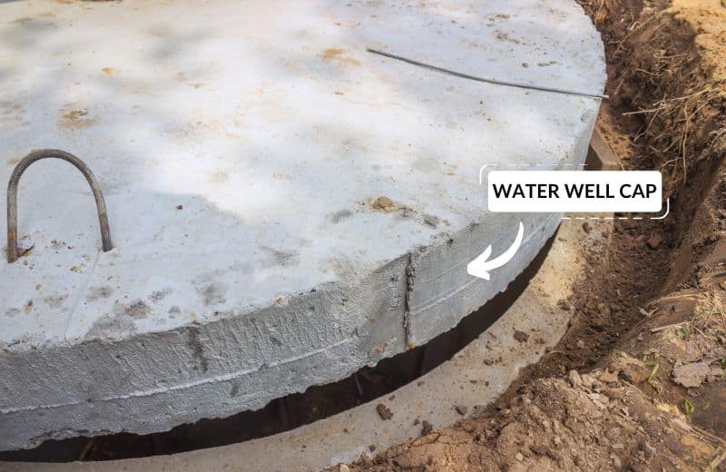 Concrete well cap not sealed properly