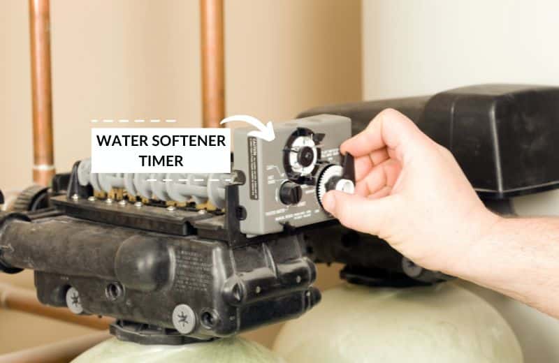 Setting water softener timer