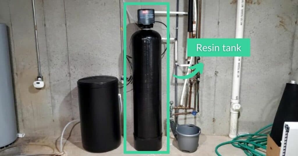 Water softener resin tank