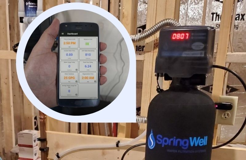 Springwell water softener electronic conrol head and bluetooth app