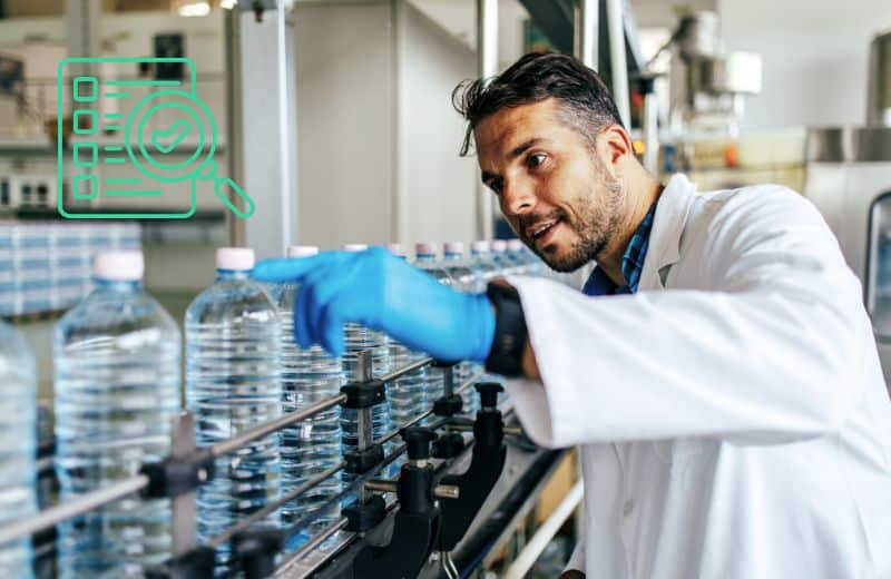 Inspection of bottled water processing plant