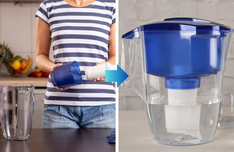 Assembling a water filter pitcher