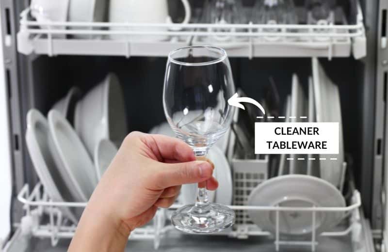 cleaner glass and dishes with soft water