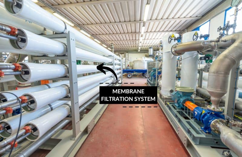 drinking water treatment plant using membrane filtration