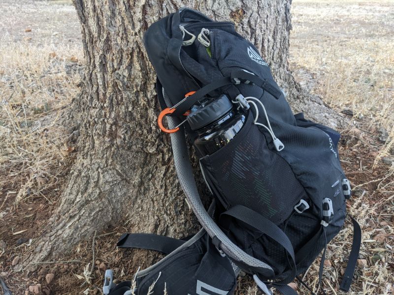 epic nalgene outdoor filtered bottle in backpack