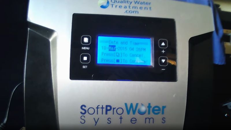 reset time settings on water softener control head