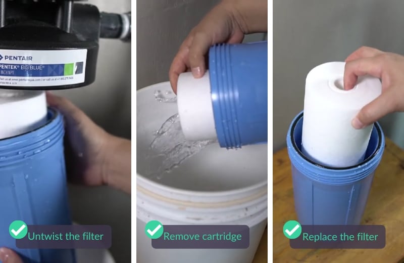 Changing the filter of traditional whole house filter