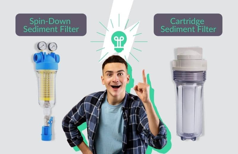 Spin-down and cartridge sediment filters