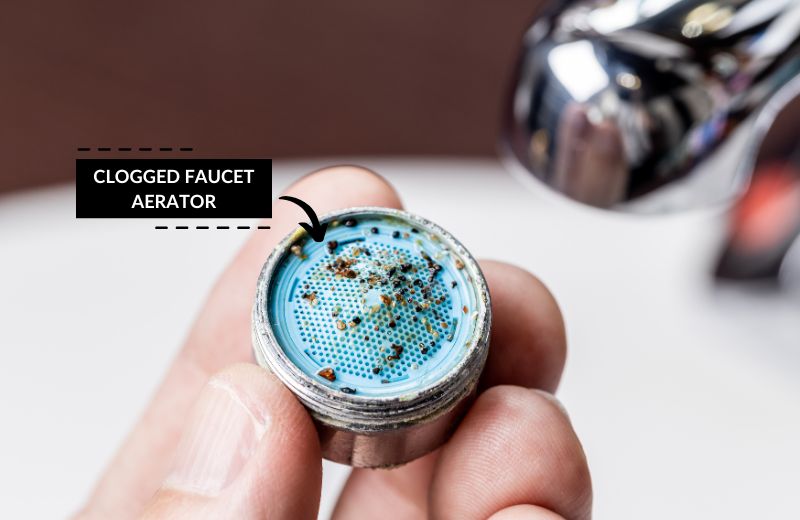 Clogged faucet aerator