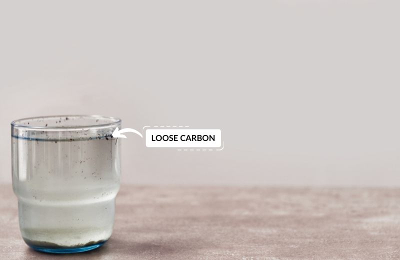 Loose carbon in water