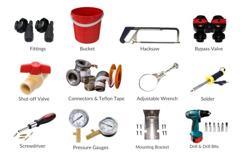 Tools & equipment for DIY whole house water filter