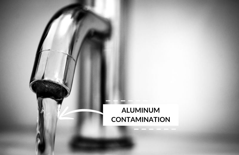 Water contaminated with aluminum