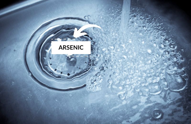 Water contaminated with arsenic