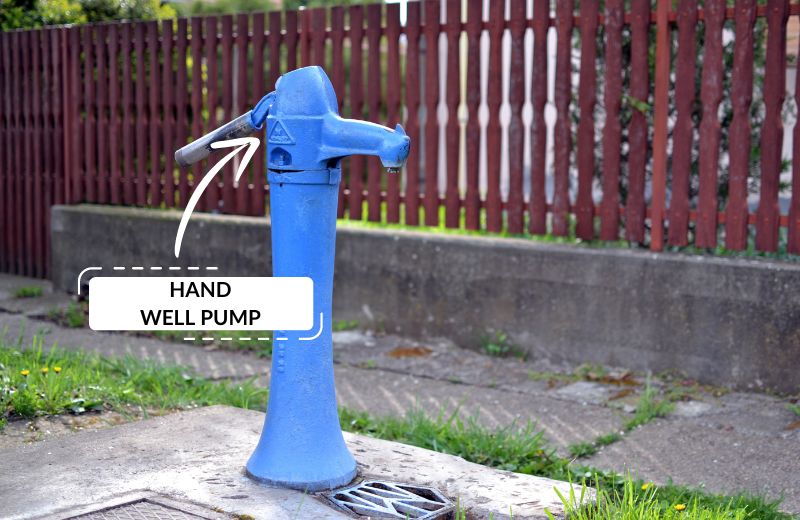 Blue water well pump