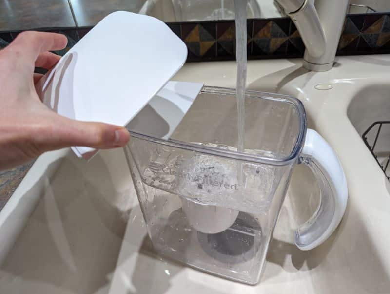 Removable top of the Clearly Filtered pitcher