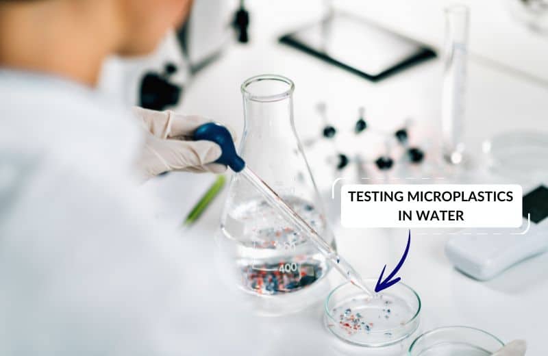 Testing microplastics in water