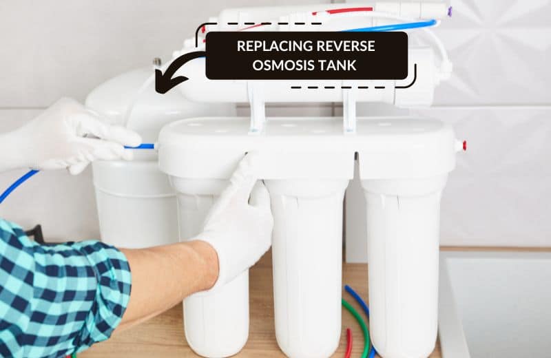 Detaching old tank of a reverse osmosis system