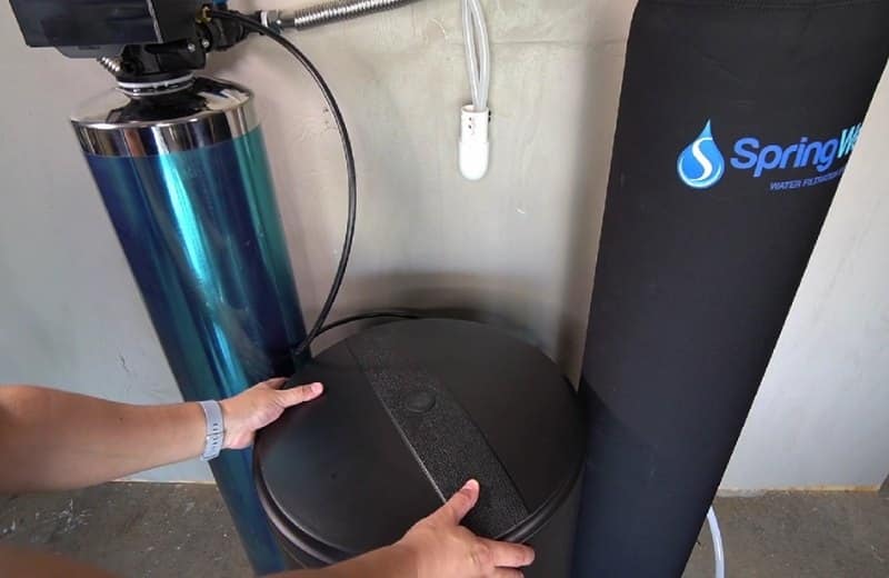 Draining a water softener brine tank