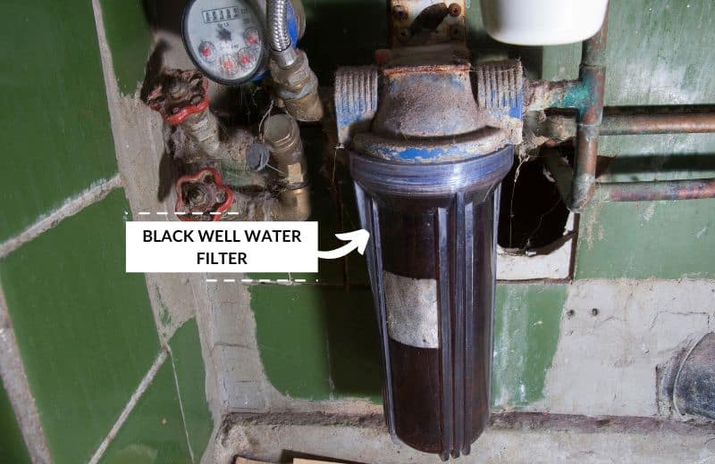 Black well water filter