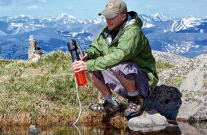 Getting filtered water from lake with the katady vario pump filter