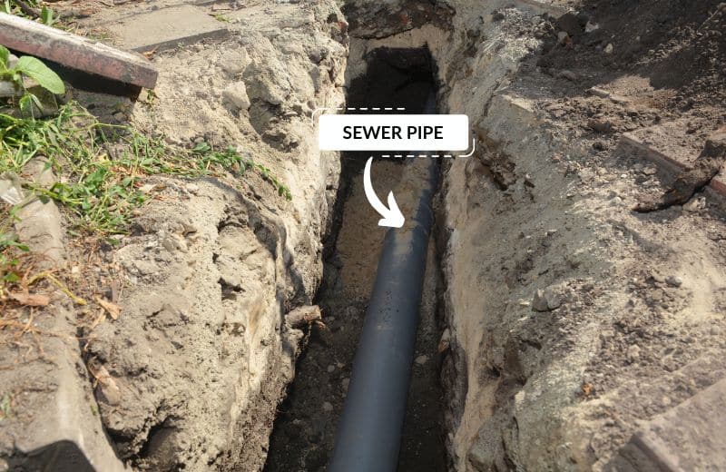 Installing sewer pipe