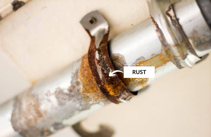 Rust in water pipe