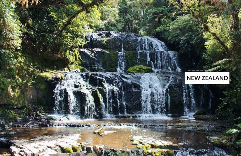 A waterfall in New Zealand