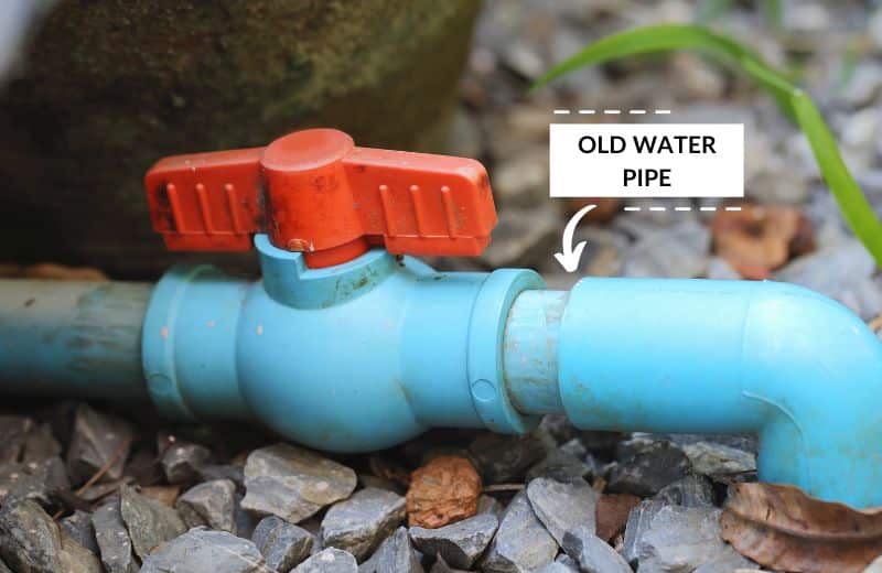 Old plastic water pipe