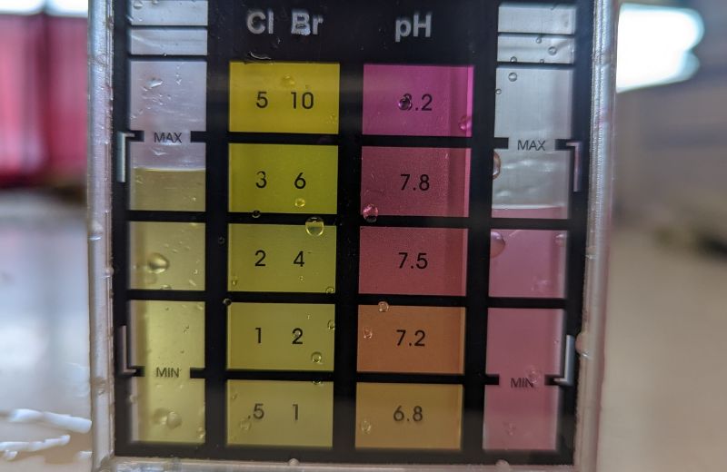 Taking Chlorine and pH measurement of municipal tap water