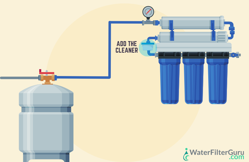 How to Clean a RO Tank - Step 3 Add Your Cleaner