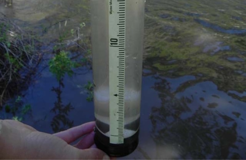 Measuring water turbidity with a transparency tube