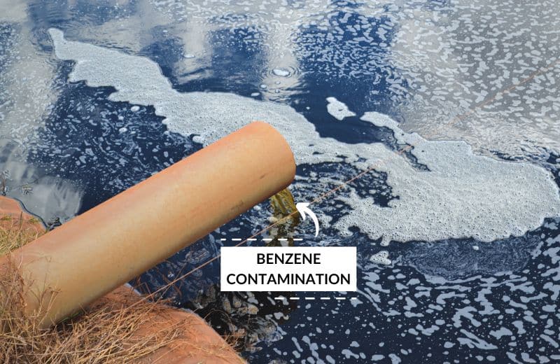 Benzene contamination from landfill runoff