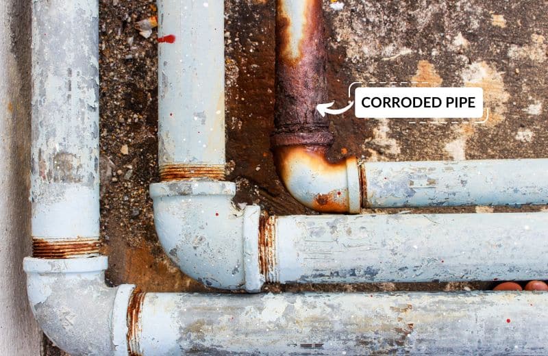 Corroded water pipes