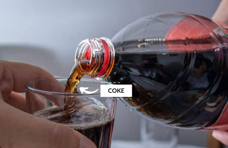 Pouring coke in a glass