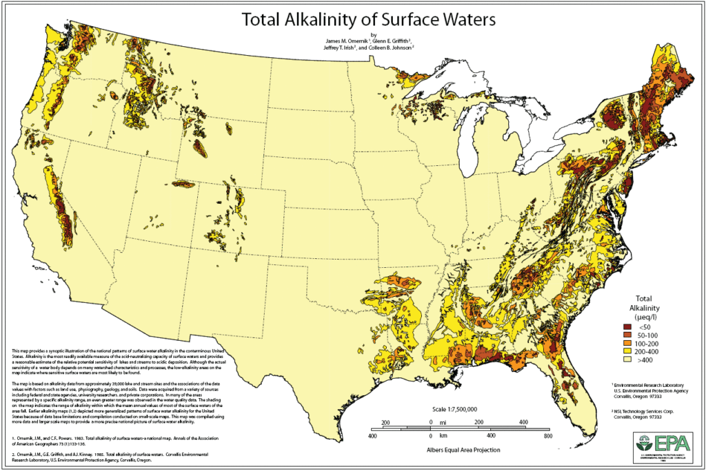 US alkalinity map