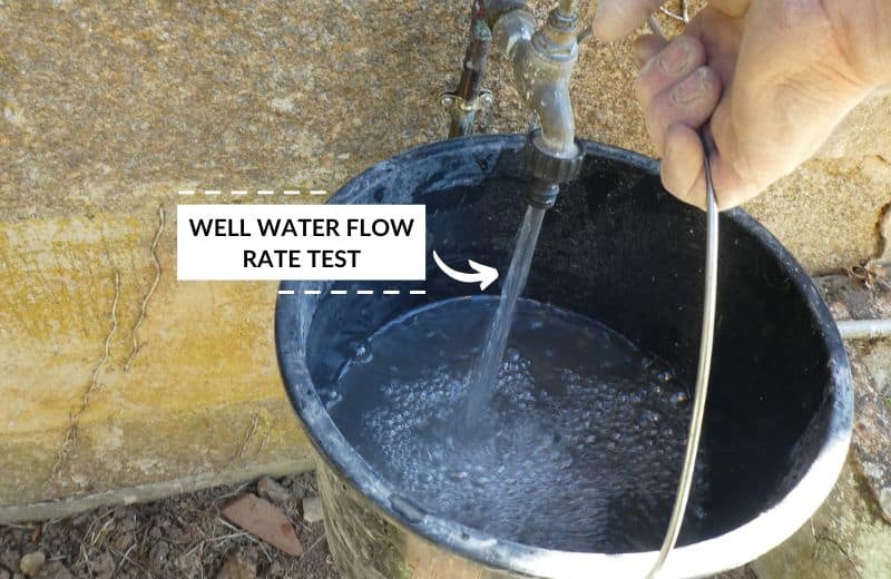 Checking well water flow rate