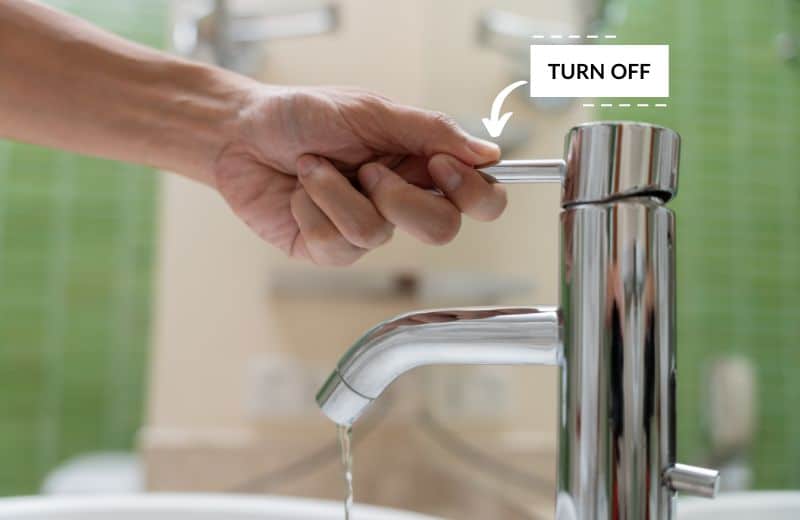 Turning the faucet off