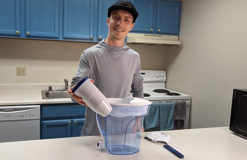 Brian holding the ZeroWater 12 cup filter cartridge