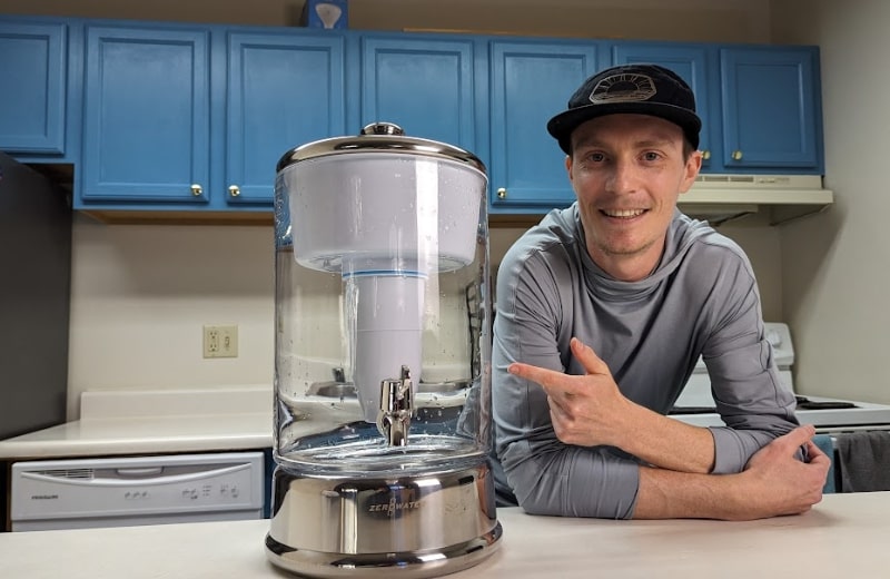 Brian next to the ZeroWater Glass Dispenser