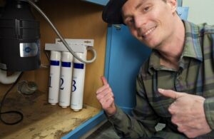 Brian thumbs up on Clearly Filtered Under Sink