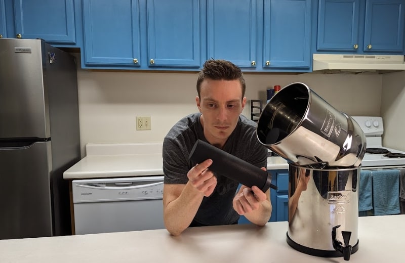 Brian holding the black berkey filter element